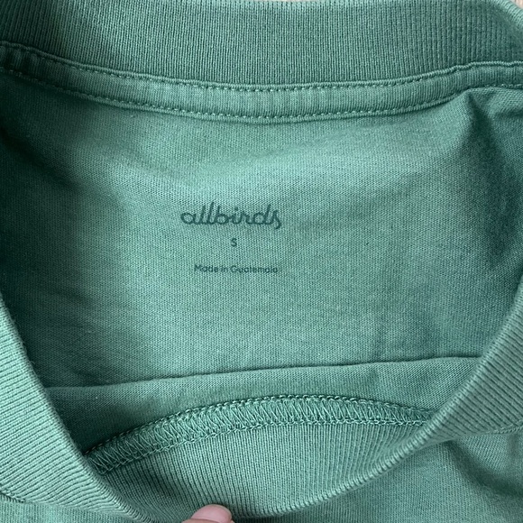 Allbirds Top 100% Organic Cotton Long Sleeve T-Shirt Green NEW Sz Small - Picture 7 of 9
